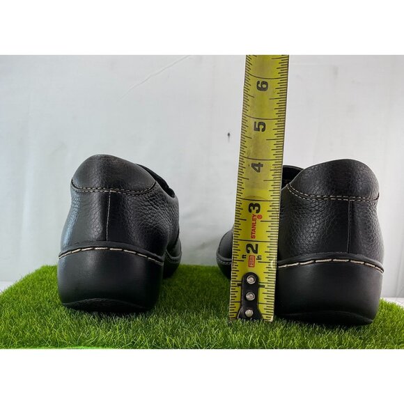 New Clarks Womens Leather Slip-On Comfort Shoes Size 9 Black - Picture 5 of 8